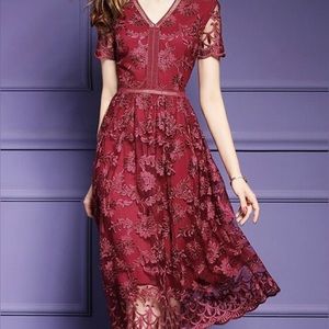 Deep Red Bridesmaid Dress